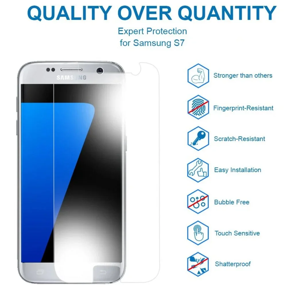 NEW [9-PACK] SAMSUNG GALAXY S7 SCREEN PROTECTOR [SCRATCH PROOF] [CASE FRIENDLY]